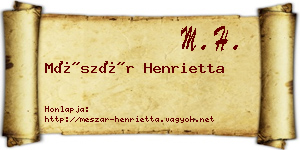 Mészár Henrietta névjegykártya