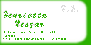 henrietta meszar business card