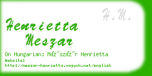 henrietta meszar business card